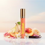 Brunbae Ecstasy 10ml Extrait de Parfum  for women with caramel, amber, tropical fruit and powdery notes, luxury fragrance bottle display.