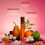 Brunbae Ecstasy 10ml Extrait de Parfum scent profile featuring pear, tangerine, bergamot, neroli, jasmine sambac, bourbon vanilla, amber, white musk and benzoin.